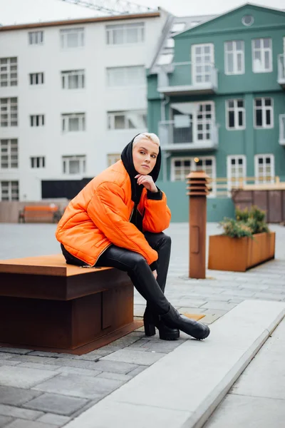 Islandzki Kobieta Piękny styl życia chwile w Reykjaviku — Zdjęcie stockowe
