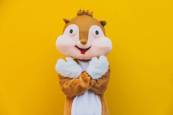 Squirrel character mascot has a message for humanity. Environmen — Stock Photo, Image
