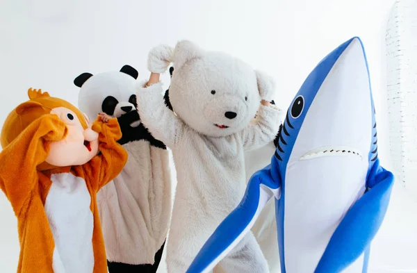 Group of animals mascots doing party — Stock Photo, Image