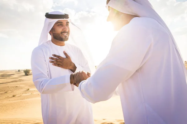 Arabic men in the desert — 스톡 사진