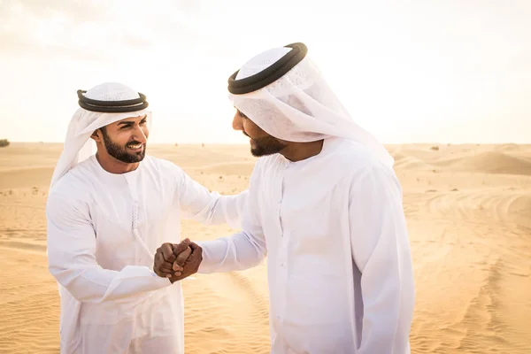Arabic men in the desert — 스톡 사진