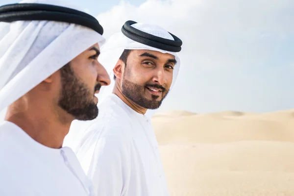 Arabic men in the desert — Stok fotoğraf