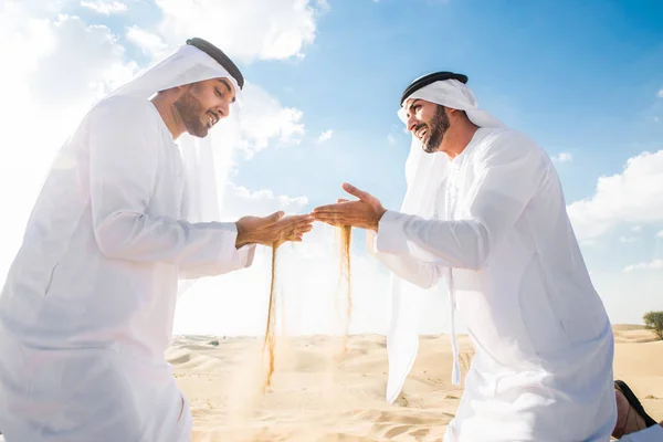 Arabic men in the desert — 스톡 사진