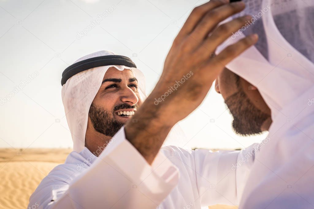 Arabic men in the desert