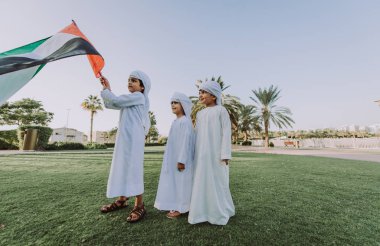 Group of middle eastern kids in Dubai
