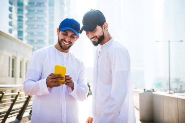 Two men with kandora in Dubai