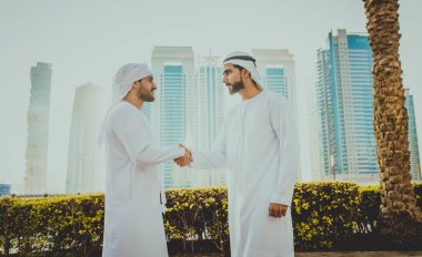Two men with kandora in Dubai