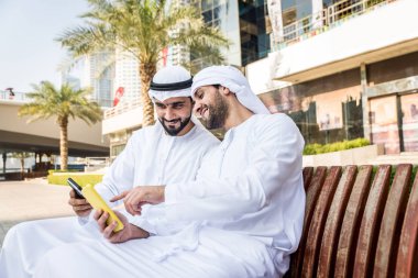 Two men with kandora in Dubai