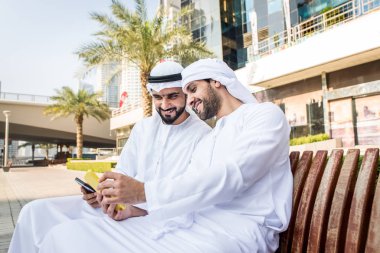 Two men with kandora in Dubai