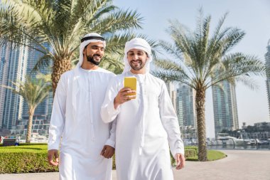 Two men with kandora in Dubai