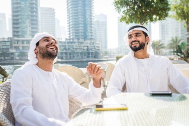 Two men with kandora in Dubai