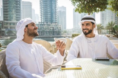 Two men with kandora in Dubai