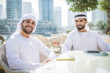 Two men with kandora in Dubai