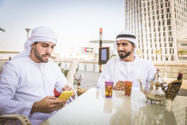 Two men with kandora in Dubai