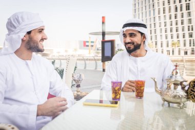 Two men with kandora in Dubai