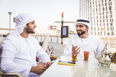 Two men with kandora in Dubai