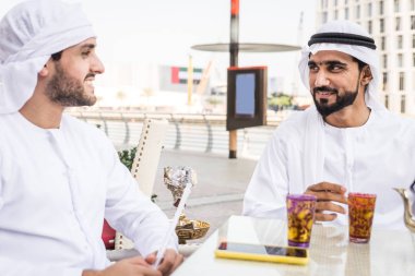 Two men with kandora in Dubai