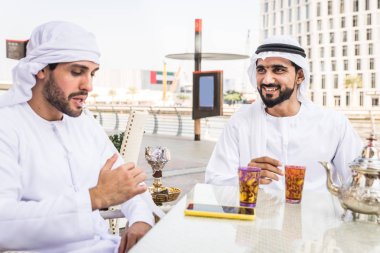 Two men with kandora in Dubai