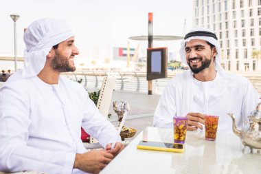 Two men with kandora in Dubai