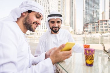 Two men with kandora in Dubai