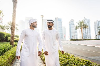 Two men with kandora in Dubai