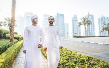 Two men with kandora in Dubai