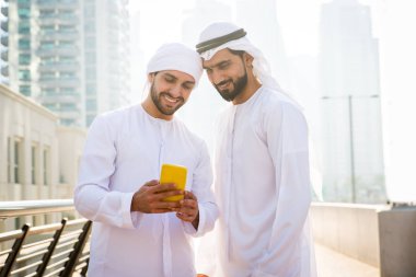 Two men with kandora in Dubai