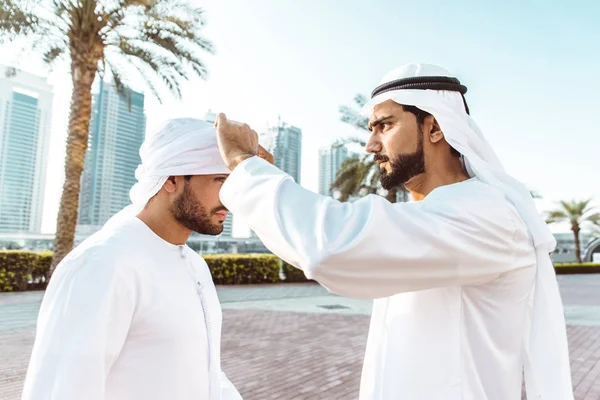 Two men with kandora in Dubai — 스톡 사진