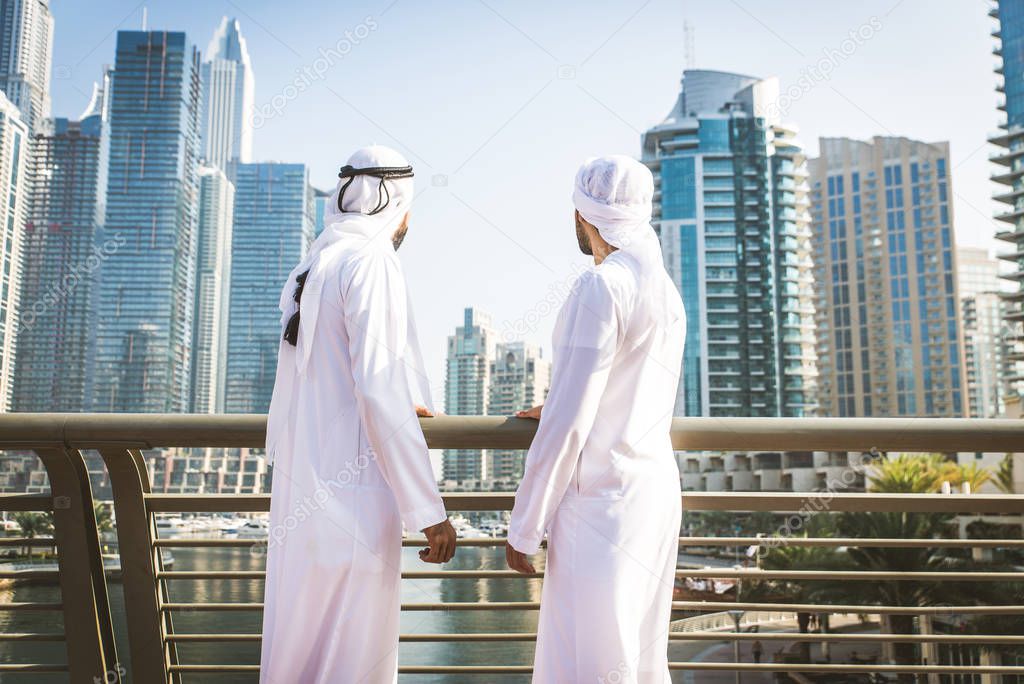 Two men with kandora in Dubai