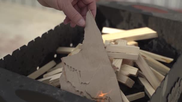 Appetitliche Grillstücke Auf Holzkohle Gegrillt Footage — Stockvideo