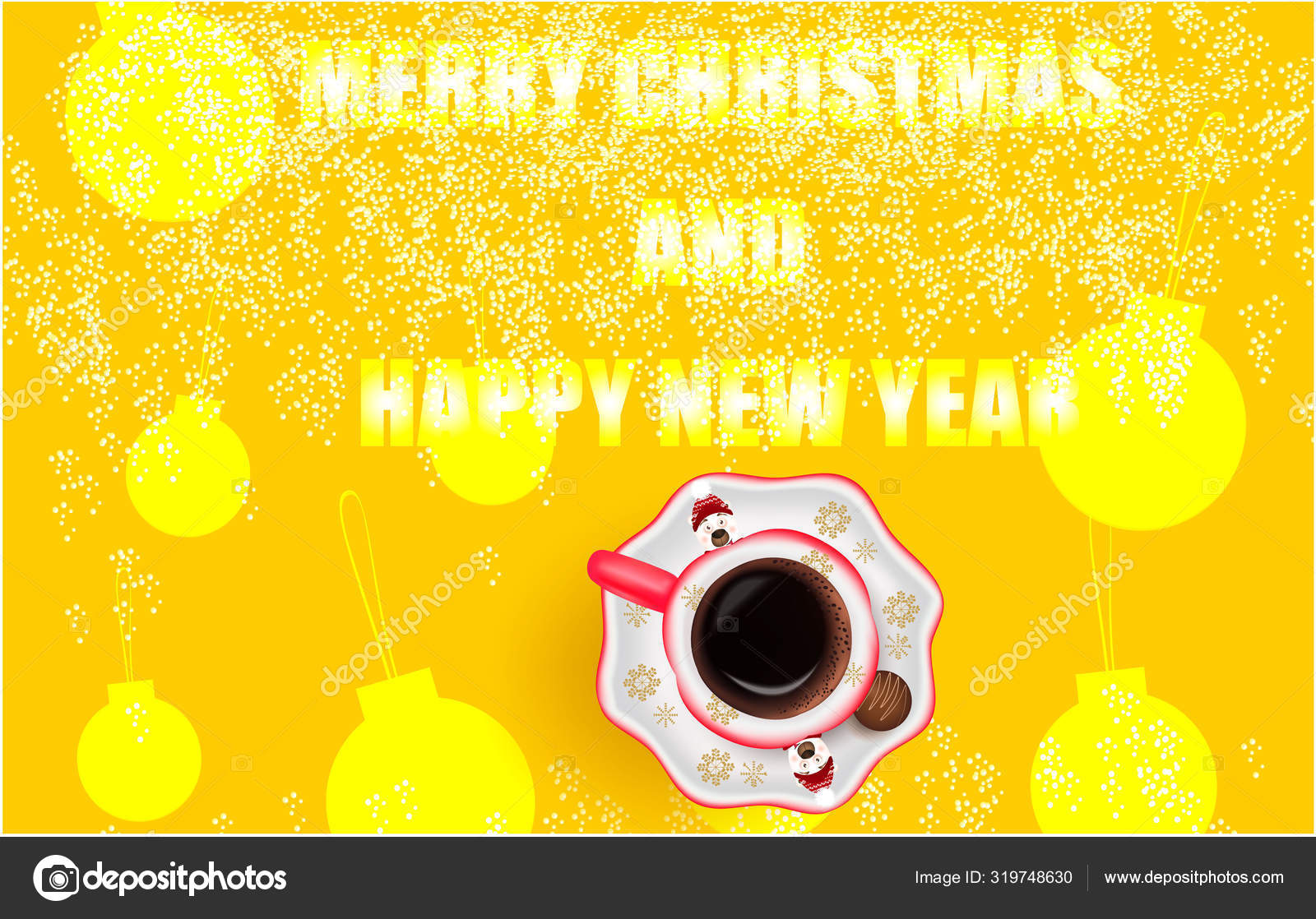 Frohe Weihnachten Banner Mit Text Weihnachtskugeln Goldglitzer Und Tasse Kaffee Mit Weihnachtlichem Design Stockfotografie Lizenzfreie Fotos C Candle Light Depositphotos