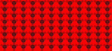 seamless ornament with the image of a geometric pattern on red background