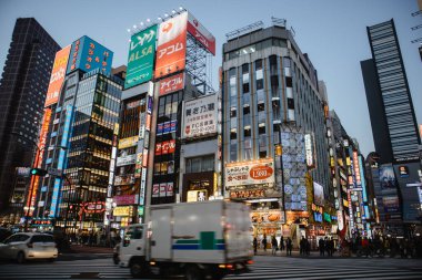 Shibuya Tokyo, Japan - February 13,2020 : Night of Shibuya, where is most traveler to seeing colorful and busy of people every night.