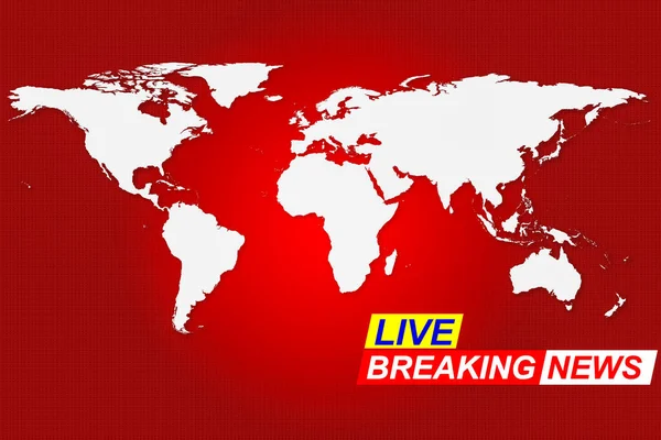 Live Global Breaking News Event World Map Background Graphic Red — 스톡 사진