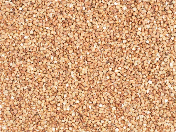 Granos de trigo sarraceno fondo con espacio de copia. Conc alimentación saludable — Foto de Stock