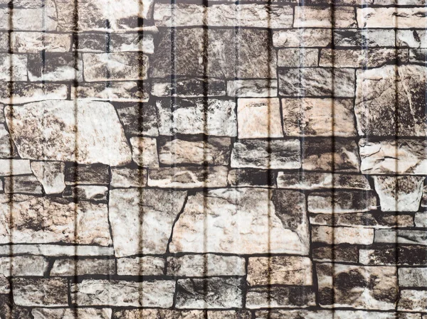 石材画在波纹铁底上. 高加索 — 图库照片