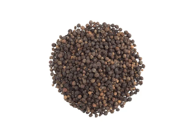 A round bunch of black pepper on white isolated background. Indi — Stok fotoğraf