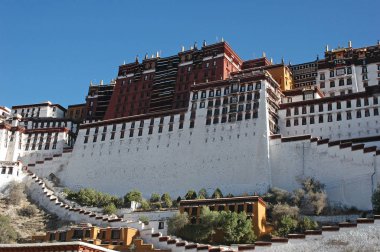 Potala - Tibet lamalarının evi Lhasa, Tibet, Chi 'de.