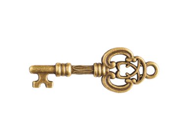antika anahtar üzerinde beyaz izole