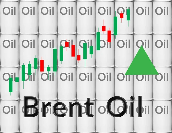 布伦特石油价格上涨 金融市场的概念 — 图库照片