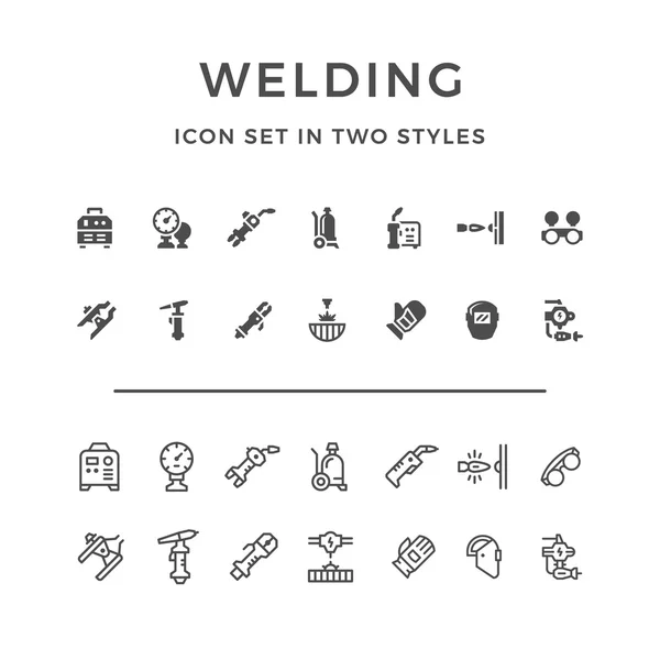 Set icons of welding — Stock Vector