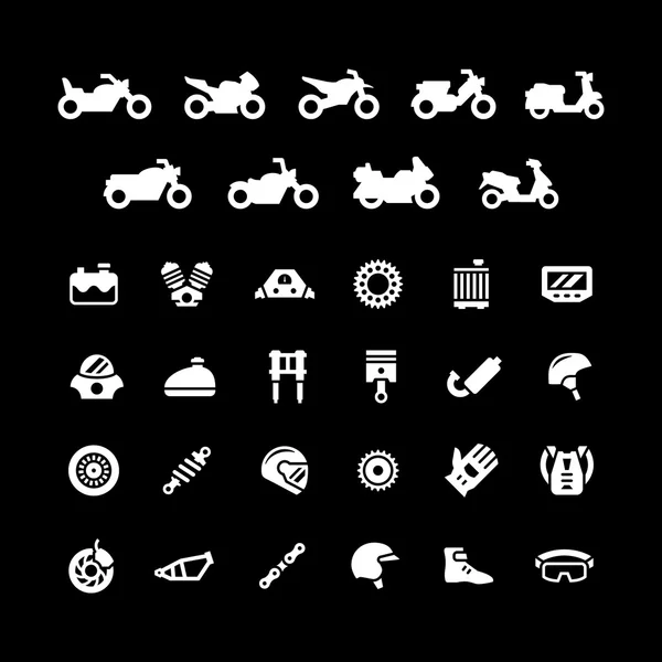 Conjunto de ícones da motocicleta —  Vetores de Stock