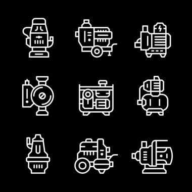 Su pompası satır Icons set