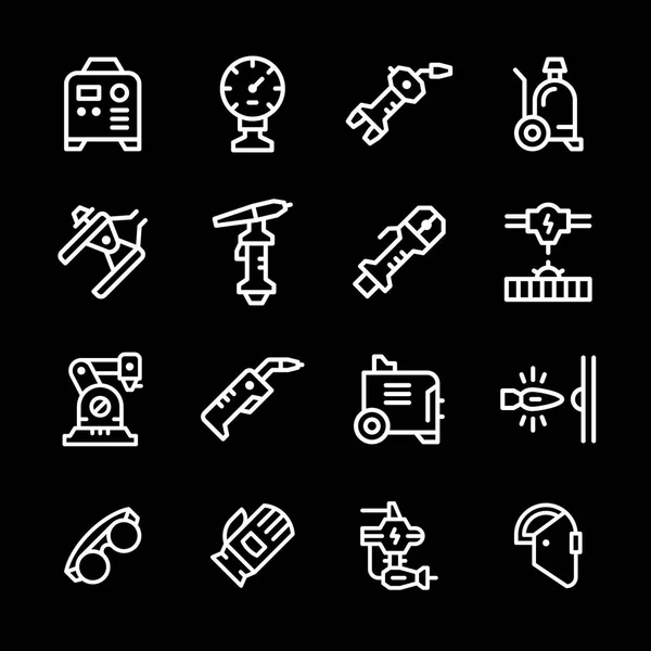 Set line icons of welding — Stock Vector