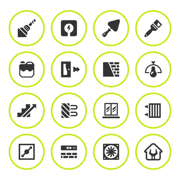 Set round icons of repair and building — Stock Vector