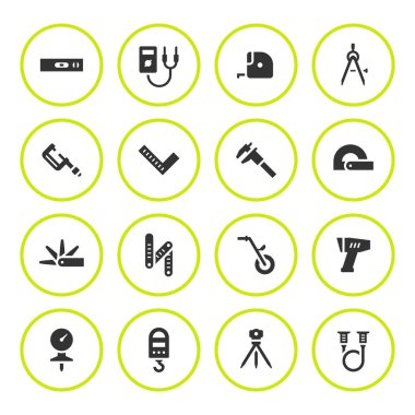 Ölçüm aletleri, yuvarlak Icons set