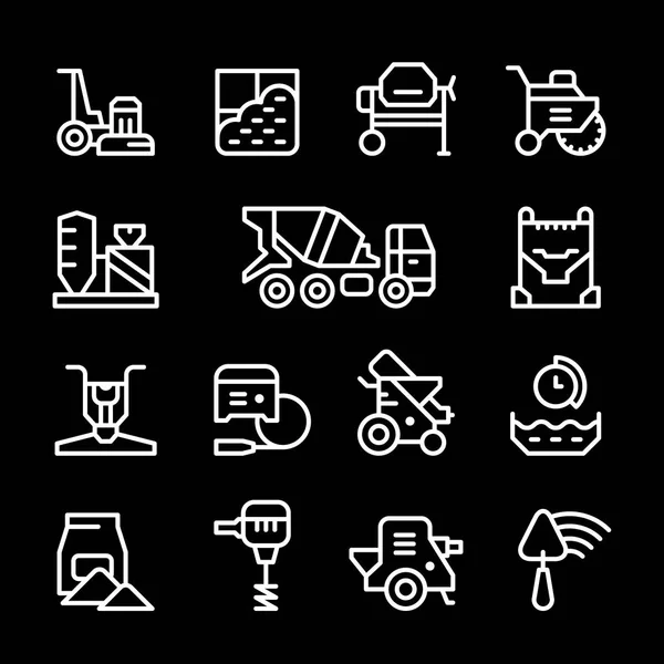 Set line icons of concrete — Stock Vector