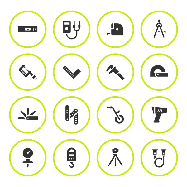 Définir des icônes rondes d'outils de mesure — Image vectorielle
