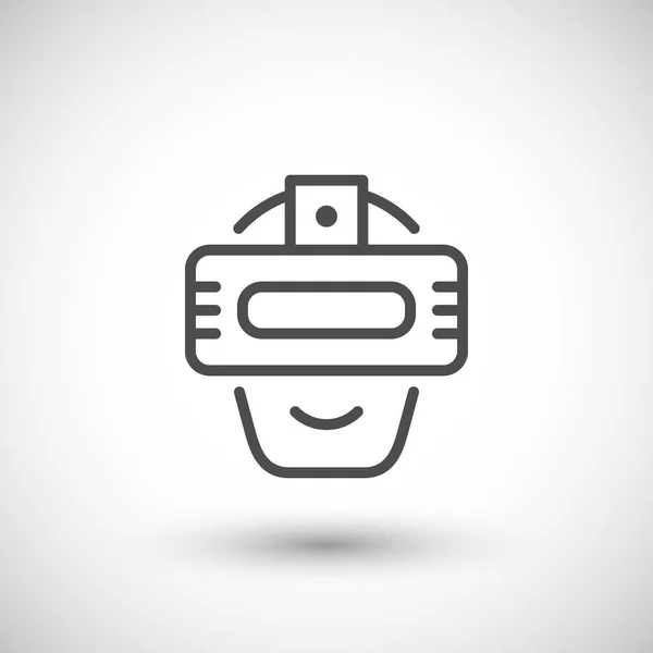 Ícone de linha capacete realidade virtual —  Vetores de Stock