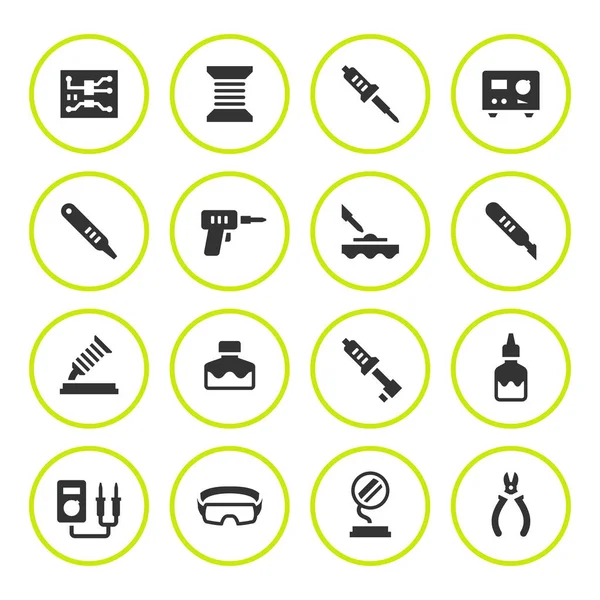 Réglez les icônes rondes de soudure — Image vectorielle